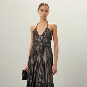 NWT A.L.C. Cecilia Metallic Halter Gown Maxi Dress Sz 12 - Great for Holidays!